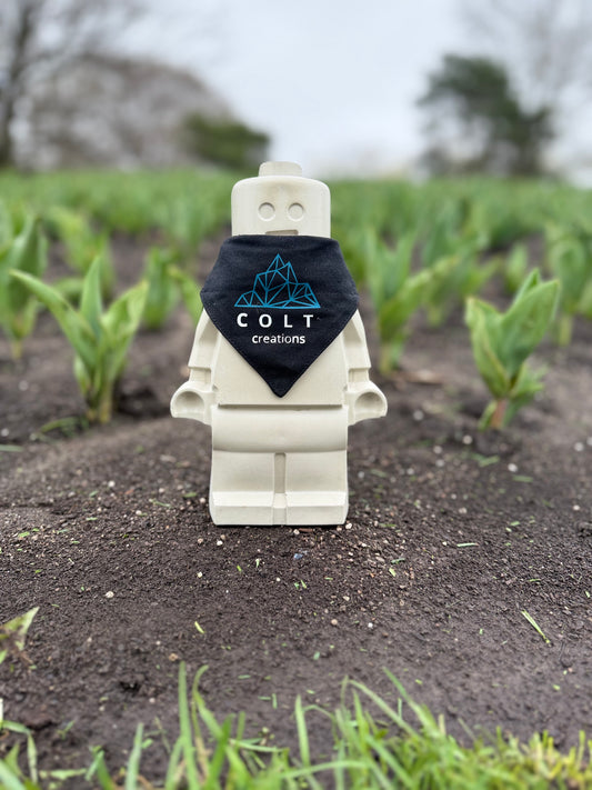 Brick Man Garden Gnome with Personalized Bandana