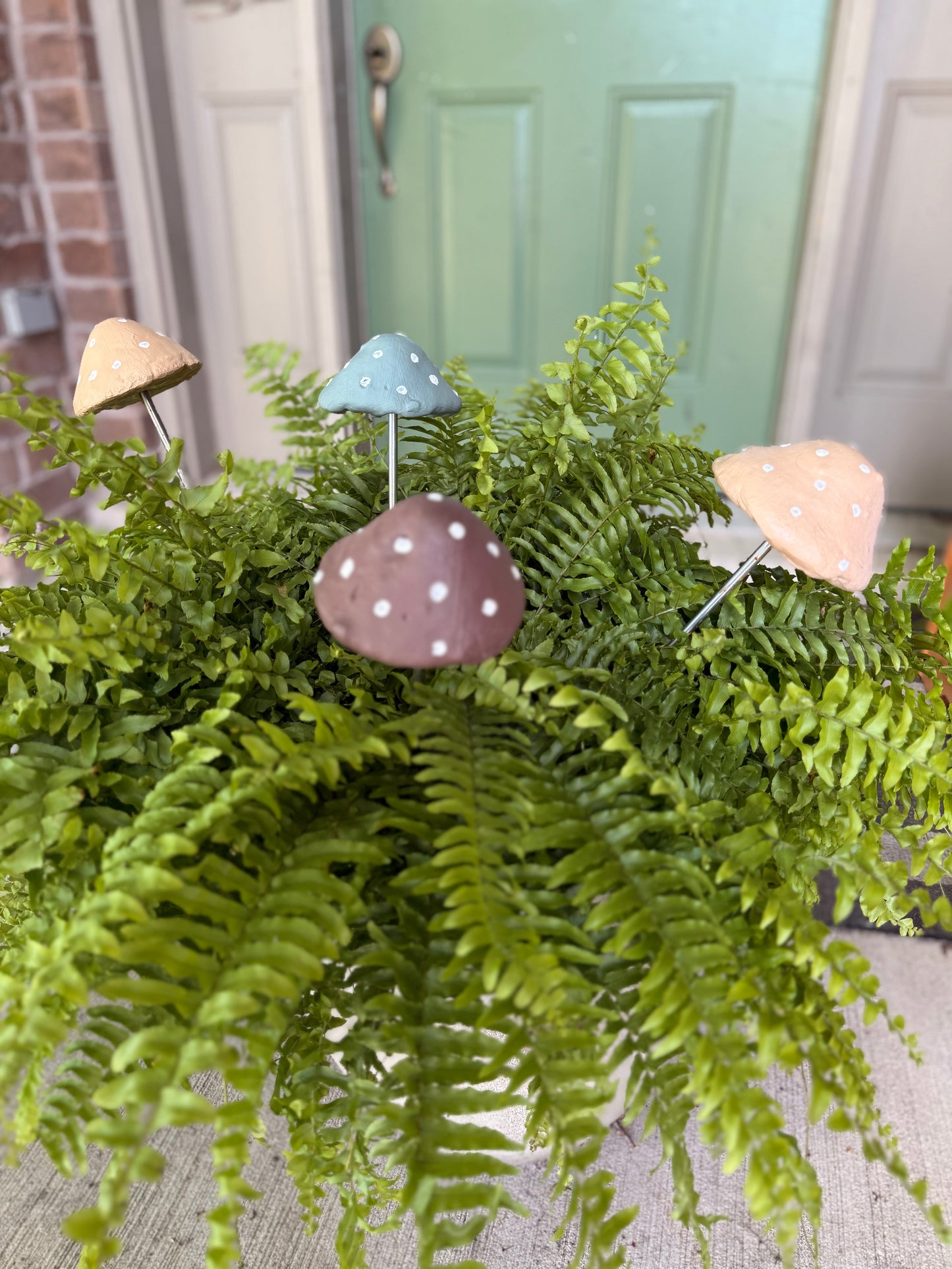 Concrete Mushroom Garden Stakes