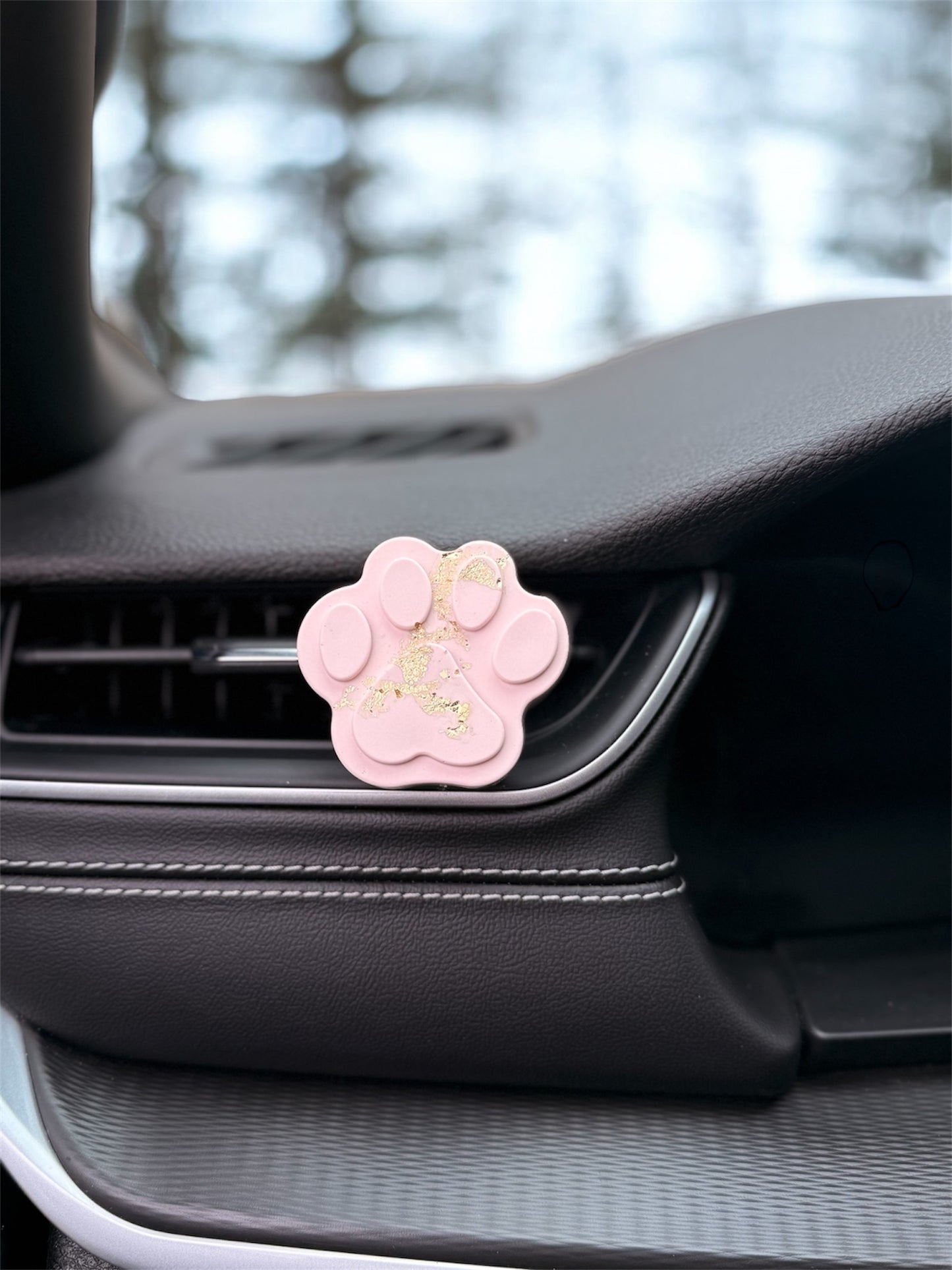 Jesmonite Paw Print Car Diffuser Set
