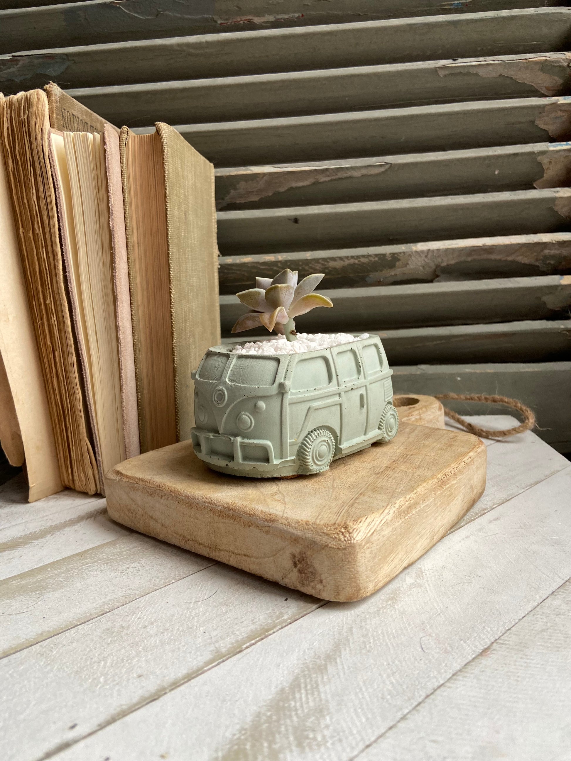 vw bus succulent planter Volkswagon Bus Planter - concrete planter
